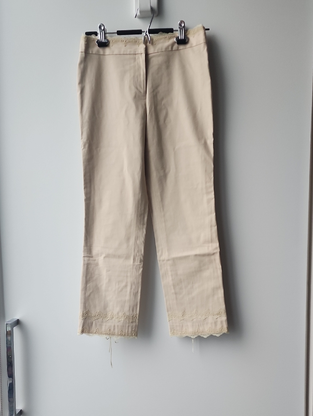 Vintage Moiselle Lace Trim Tie Up Cropped Ankle Pants